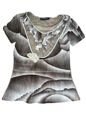 Vintage y2k early 2000s whimsygoth blouse thumbnail 1
