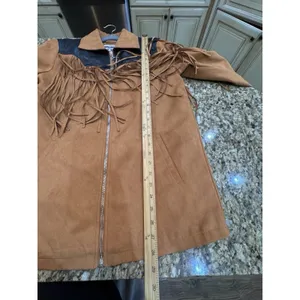 WeWoreWhat Fringe Jacket Acorn Size XS Western Cowgirl Oversized thumbnail 11