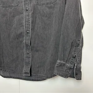 Madewell Denim Button Up Shirt in Lunar Wash Ash Black thumbnail 6
