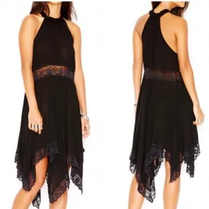 Free People Go Lightly White Handkerchief Hem High Neck Sleeveless Midi Dress thumbnail 10