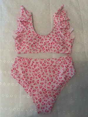 Shein Pink Leopard High-Waisted Bikini Set thumbnail 2