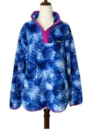 NWT LANDS' END Fleece Henley Pullover Jacket thumbnail 1