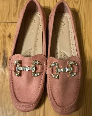Cato Women’s Pink Suede Loafers with Crystal Horsebit Sz10 thumbnail 1