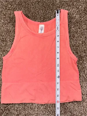 Nikibiki Coral Ribbed Crop Tank Top Womens One Size thumbnail 5