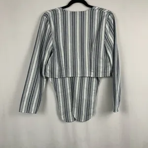The Fifth Label Guide Stripe Top Tie Front‎ Blouse Blue White NWT S thumbnail 8