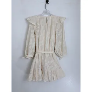 NWT Cleobella Alana Mini Dress Cream Embroidered Organic Cotton Ruffle S thumbnail 7
