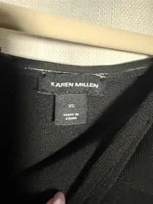 Karen Millen Body Contouring Black Long Sleeve Bardot Knit Thong Bodysuit XS thumbnail 7