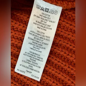 French Connection Womens burn Orange Knit Long Sleeve Sweater Stretch Top Size M thumbnail 9