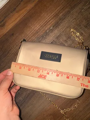 Versace Parfums Gold Metallic Crossbody Bag with Chain thumbnail 8