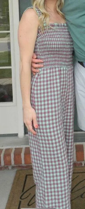 Free People Casi Gingham Jumpsuit thumbnail 4