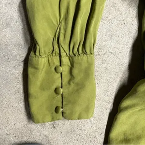 Joie Embroidered Florall V Neck Long Sleeve Blouse Green Size Medium thumbnail 4