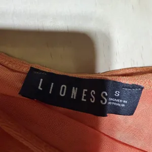 Lioness One Shoulder Ruched Mini Dress‎ Orange Shimmer Bodycon Women's Small thumbnail 3