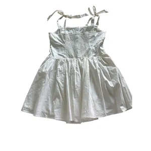 Altard State Corset Mini Dress Large White Pintucked Tie Strap Fit & Flare thumbnail 3