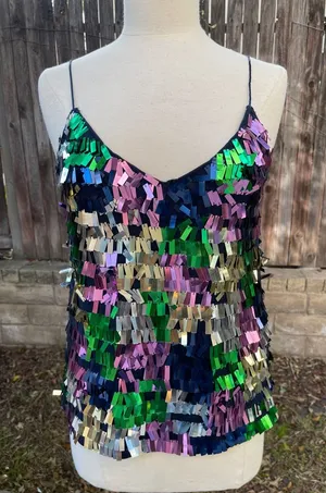 Zara Multicolor Sequin Camisole Top thumbnail 1