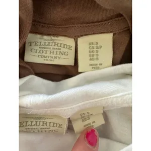 Telluride Clothing Company Lot of 2 Mock Neck Top Women S Brown White Neutral thumbnail 6