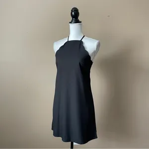 LULU'S | Black Scalloped Endlessly Endearing Mini Dress Sz XS thumbnail 6