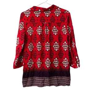 Anthropologie Maeve Women Sz 6 Button Down Lightweight Shirt Rayon‎ Short Sleeve thumbnail 2