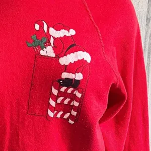 Vintage Sturdy Sweats by Lee Christmas Sweatshirt medium Santa ugly‎ sweater thumbnail 6