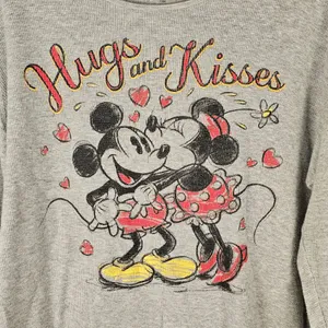 Disney Store Gray Mickey‎ & Minnie Long Sleeve Thermal Hugs & Kisses Top XXL thumbnail 3