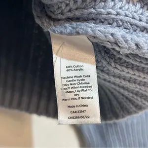 Talbots Haven Well Within Knit Button Up Mock Neck Sweater Blue XXL Fisherman thumbnail 4
