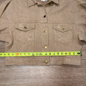 Le Lis Boutique Tan Cropped Jacket Size Small thumbnail 5