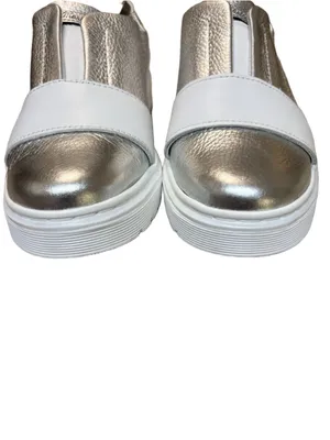 Dr. Martens Lylah Metallic Silver Slip-On Sneakers - Size 6 NWT thumbnail 3