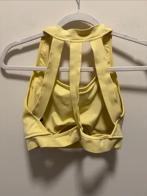 Alphalete Yellow Strappy Cutout Sports Bra thumbnail 2