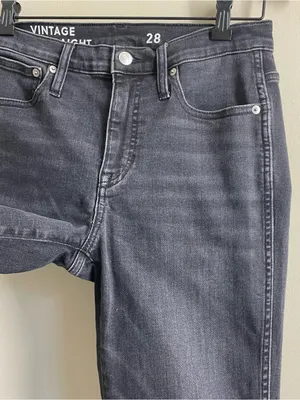 J.Crew Vintage Slim Straight Jeans Women’s 28 Charcoal Black Ankle Crop thumbnail 6