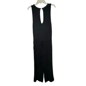 Quince Black Terry Modal Jumpsuit Wide Leg Keyhole Back Small thumbnail 4
