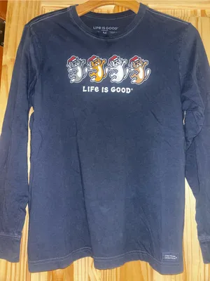 Life Is Good Crusher shirt with Santa cats thumbnail 2