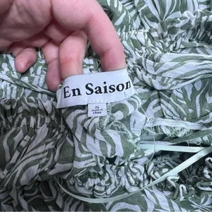 NWOT En Saison Sole Abstract‎ Print Midi Sundress green white Sz S thumbnail 6