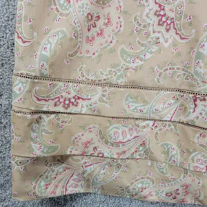 Kay Unger Womens Dress 8 Tan Satin Eyelet Strapless Paisley Print Side Zip Mini thumbnail 11