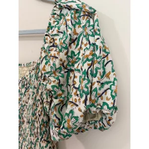 Tuckernuck Anna Cate Floral Smocked Maxi Dress‎ Womens Small Puff Sleeve Cotton thumbnail 5