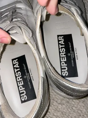 Golden Goose Women's Super-Star with silver heel tab and metal stud lettering thumbnail 6