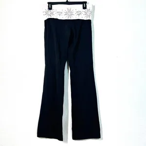M Pants Victoria's Secret PINK Fold over Yoga Flare Bootcut Sequins Vintage Y2K thumbnail 6