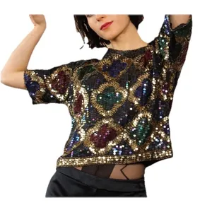 S N F‎ Silk Sequin Medallion Top And Shorts Size Medium thumbnail 5