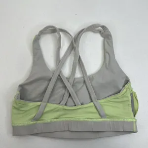 Lululemon Size 6 Energy Bra Medium Support Stretch B / C Cup Gray Lime Green thumbnail 9