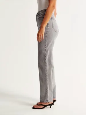 Abercrombie Curve Love 90s Straight Ultra High Rise Gray Jeans Size 27 thumbnail 2