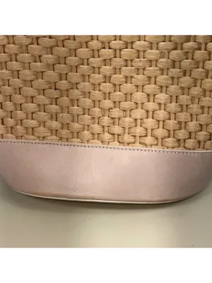 Spartina 449 Woven Straw Bucket Crossbody Bag Bamboo Tassels Cream thumbnail 9