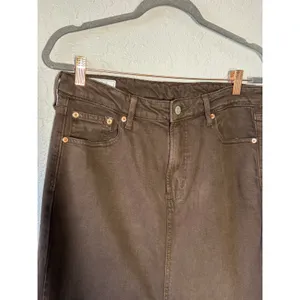 GAP Brown Midi Denim Skirt Sz 28/6 Boho Preppy thumbnail 4