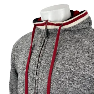 Pook Reversible Men's Gray Faux Fur Long Sleeve Hooded Sweatshirt Jacket Top L thumbnail 3