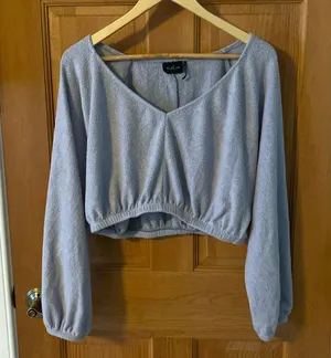 Urban Outfitters Out From Under Small Women's Lounge Purple Long Sleeve Crop Top thumbnail 1