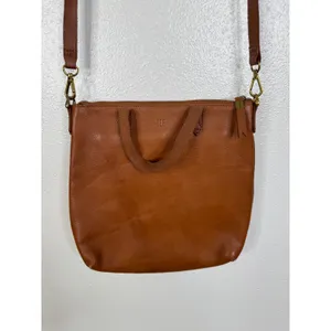 Madewell Transport Crossbody Bag English Saddle Brown Leather Monogram SEB thumbnail 7