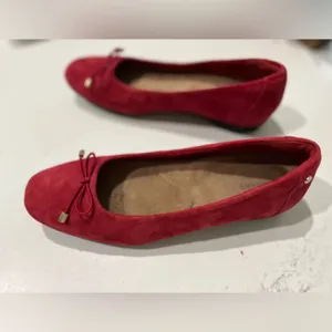 Clarks Red Women's Suede Ballet Flats Size 6 thumbnail 5