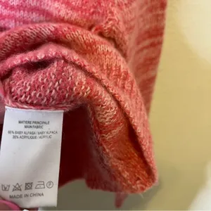 Vanessa Bruno Jaslin Marled Pink Sweater Button Shoulder‎ Baby Alpaca Size S thumbnail 10