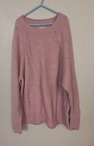 Women’s Dusty Rose Sonoma Goods for Life textured crewneck pullover sweater|m thumbnail 1