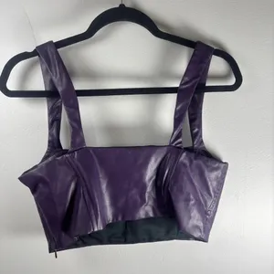 Zara Purple Faux Leather Bustier thumbnail 4