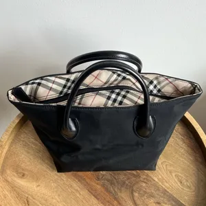 Burberry Blue Label Nova Check Mini Tote Black Nylon thumbnail 5