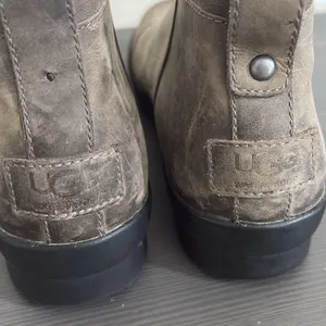 Ugg Attell Black Waterproof Leather Bootie‎ Side Zip Wool Lining Size 7.5 thumbnail 6