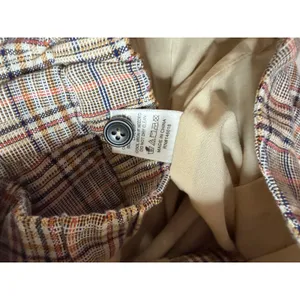 Lost + Wander Women Plaid High Waisted Trousers Tan Blue Multi Size M WPLS4008 thumbnail 6